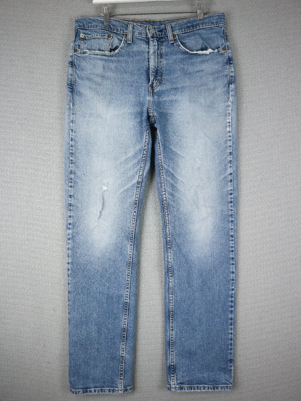 Levis 514 Straight Fit Light Wash Denim Jeans Mens 34x32